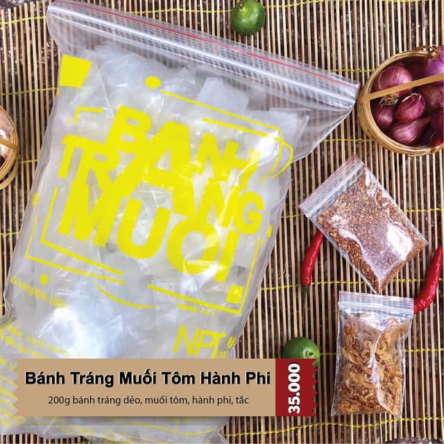 Bánh Tráng Muối tôm Hành phi